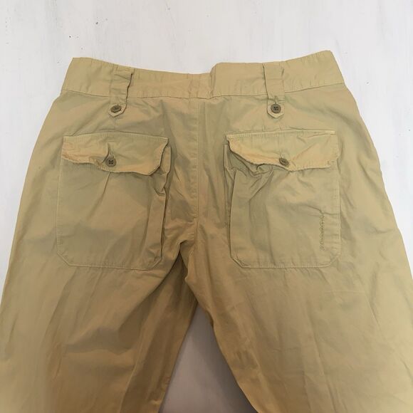 Vintage Ralph Lauren Cargo Distressed 100% Cotton Pants Safari Yellow 12 Utility - Picture 4 of 10